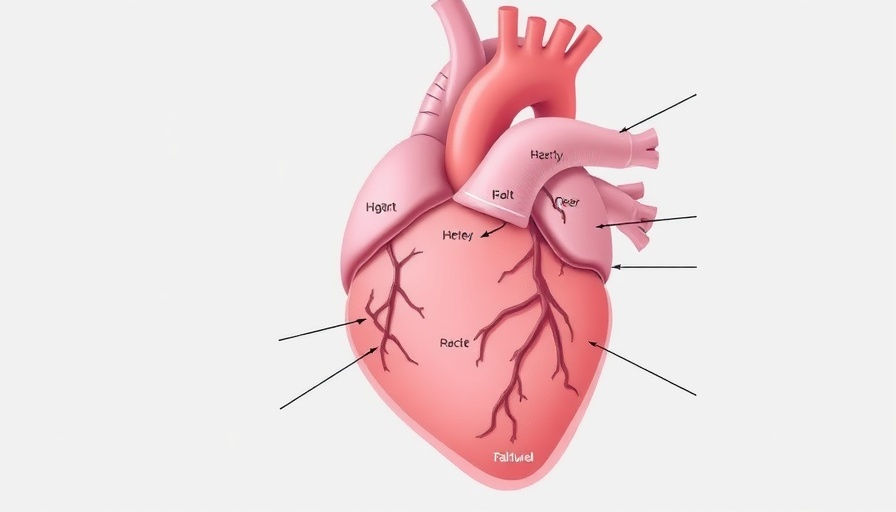 Illustration showing chronic heart failure and heart anatomy.