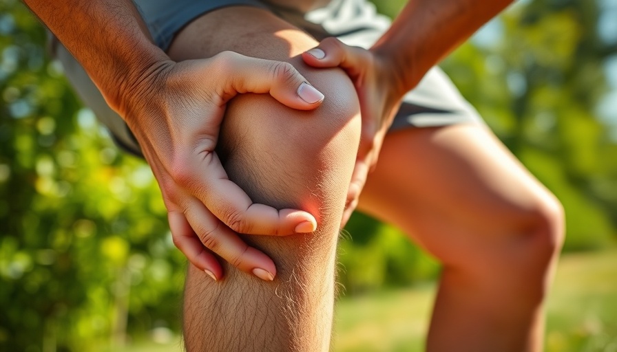 Close-up of knee pain outdoors reducing discomfort