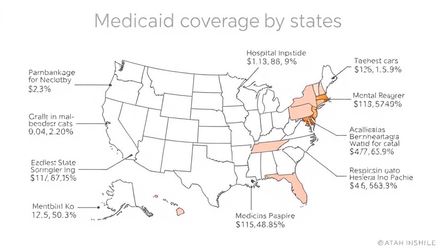 Map of Medicaid covers hospital inpatient days by US state, 2023.