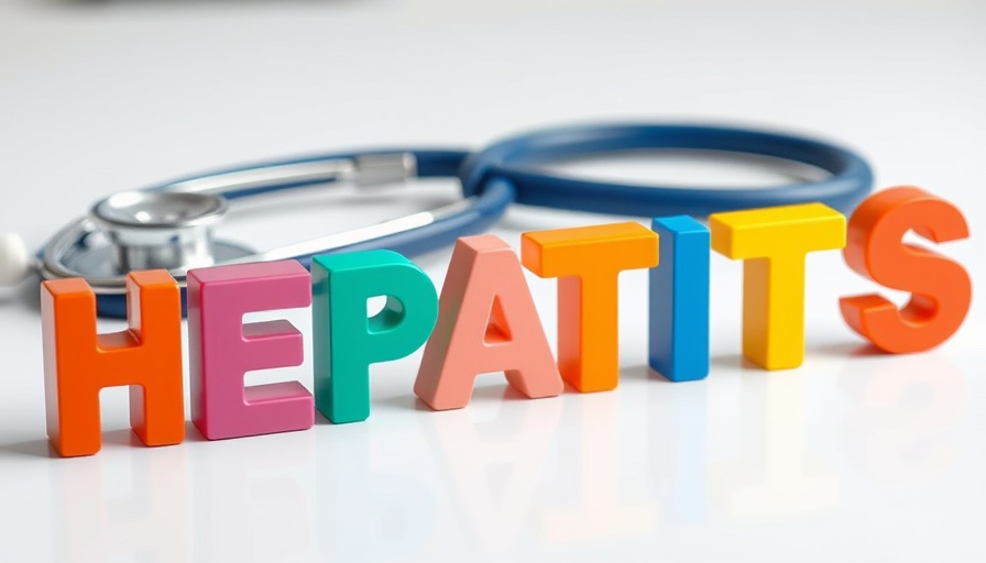Hepatitis concept with colorful letters and stethoscope on white.