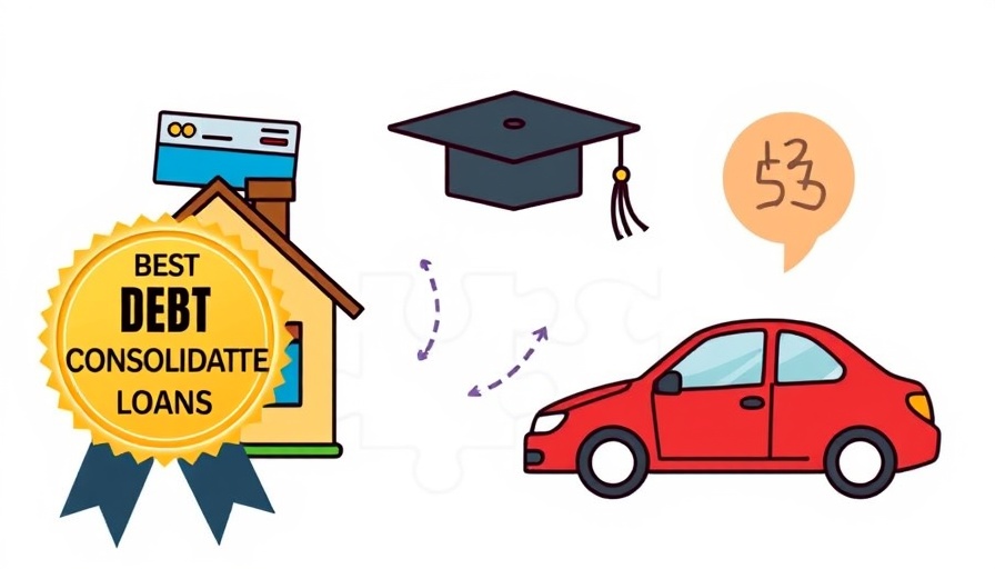 Cartoon finance puzzle featuring home, credit card, and more for best debt consolidation loans of May 2025.
