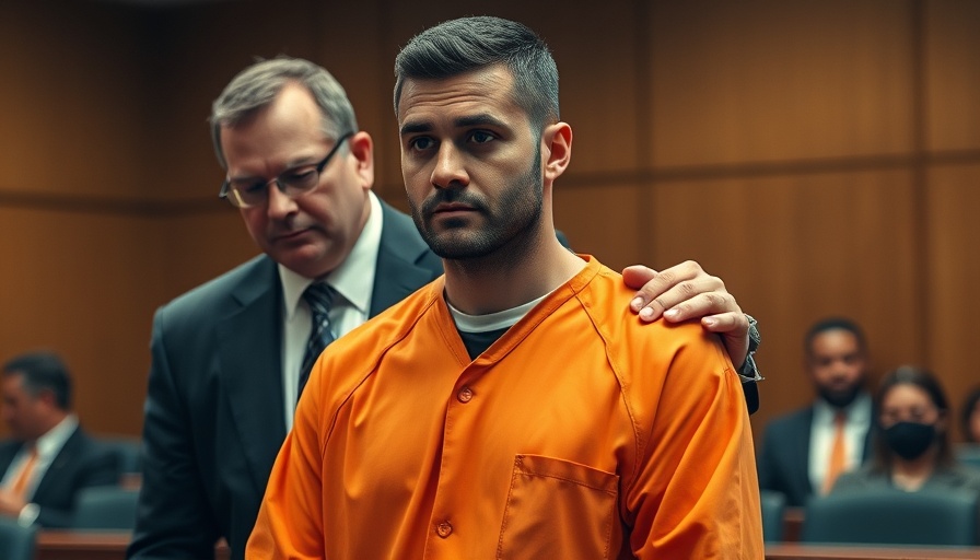 Courtroom scene with man in orange jumpsuit, GoFundMe removes fundraisers context.