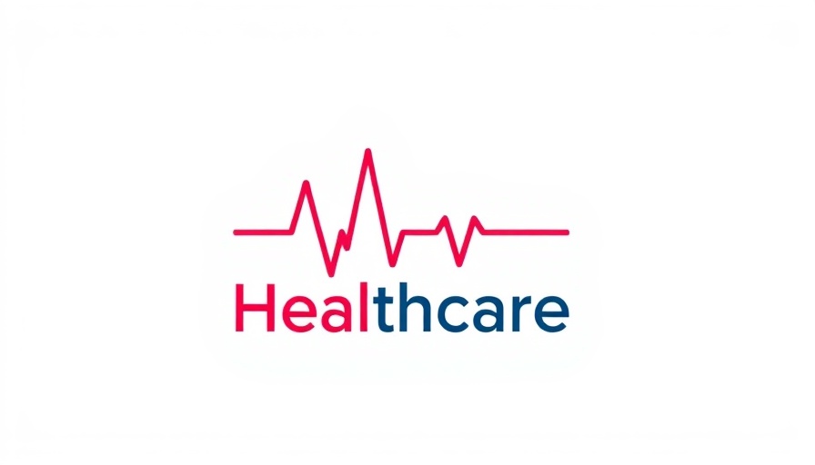Healthcare logo with heart monitor line and bold text, minimalistic design.