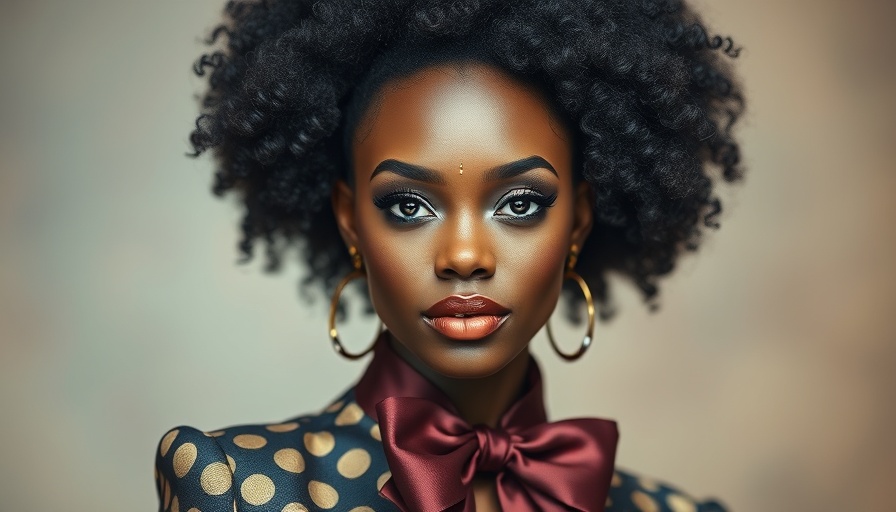 Stylish portrait of an elegant individual with a distinctive afro and maroon bow, highlighting Doechii Met Gala Makeup Controversy.
