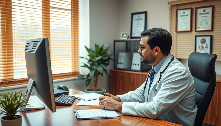 Doctor and patient discussing combating lower back pain in office.
