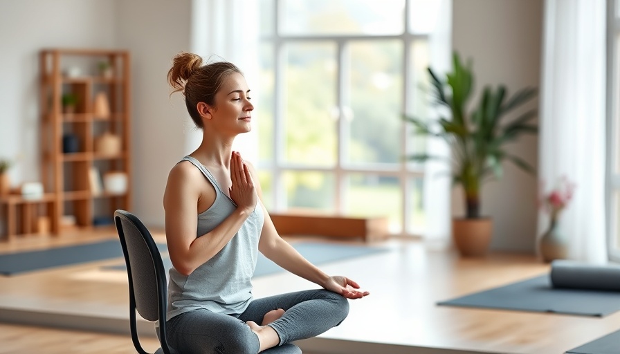 Woman practicing breathing techniques for chronic pain relief in a calm setting.