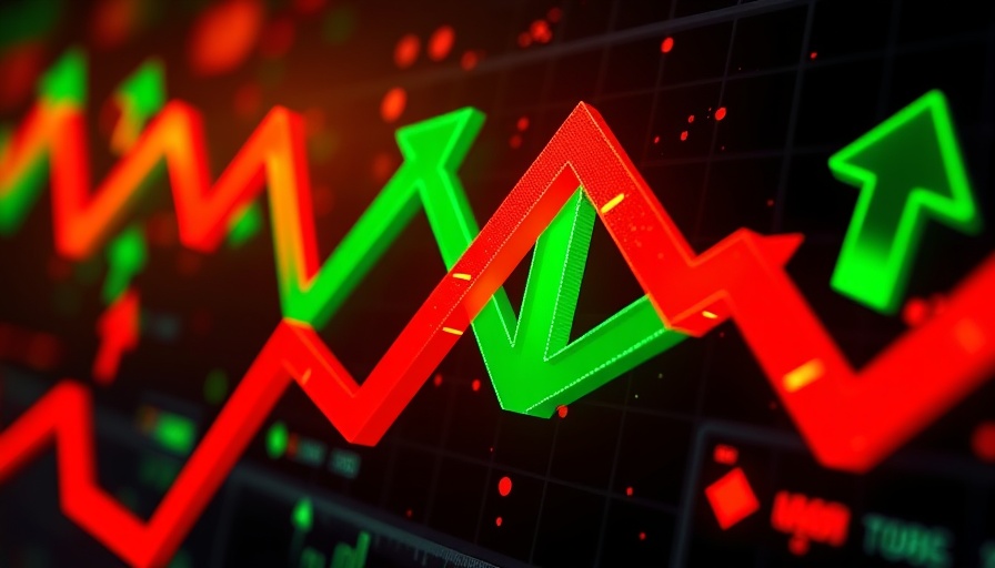Stagflation Risk in Stock Market symbolized by arrows indicating market trends.