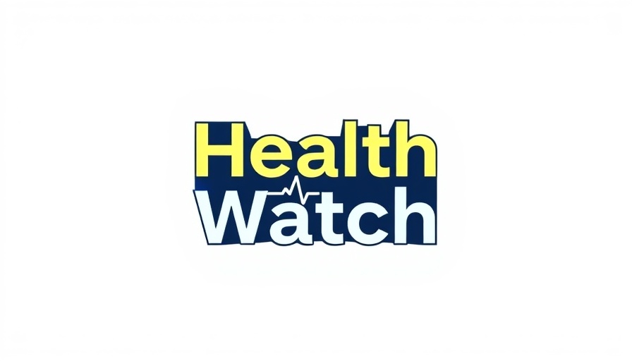 Health Watch logo with heartbeat line, modern design.