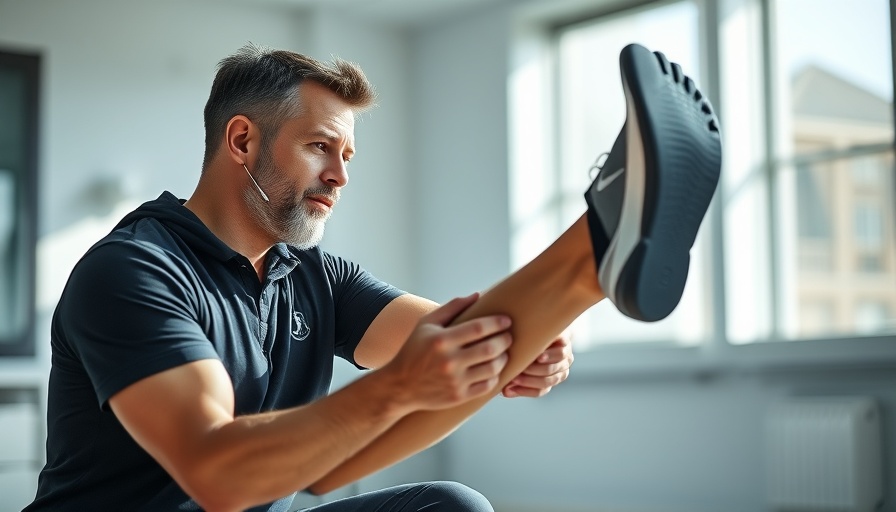 Physical therapist assessing knee joint in a modern clinic.