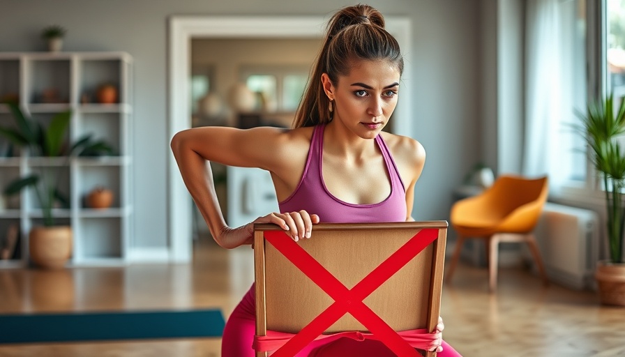 Incorrect exercise demo for relief for sciatica by athletic woman indoors.