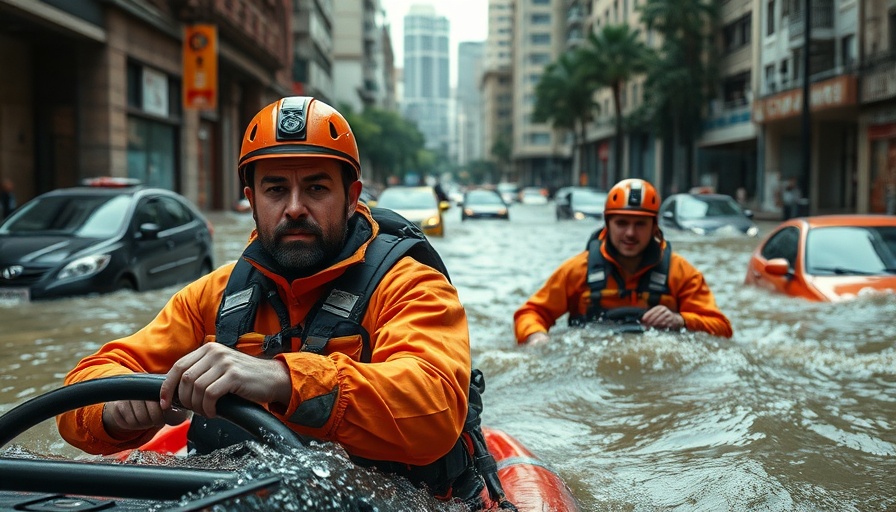NOAA disaster response during urban flooding with rescue workers