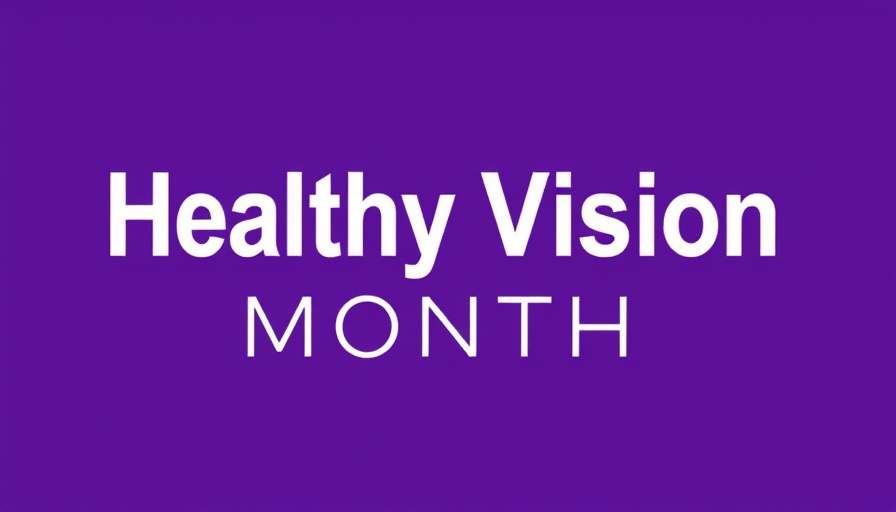 Healthy Vision Month text graphic on purple background.