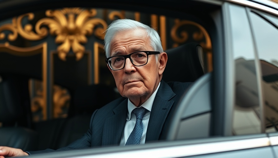 Businessman entering car during China US trade talks.