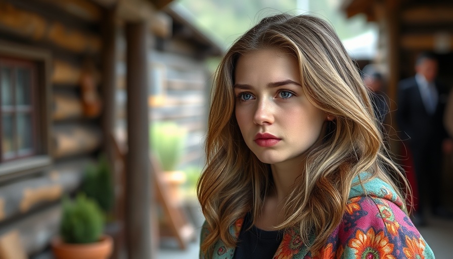 Young woman in colorful jacket with The Last of Us character hairstyles.