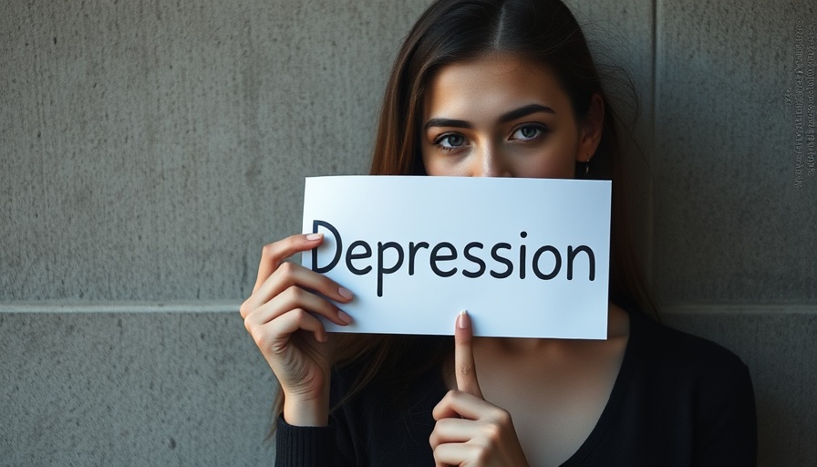 Sign of depression hiding woman's face, highlighting neighborhood stress impact.
