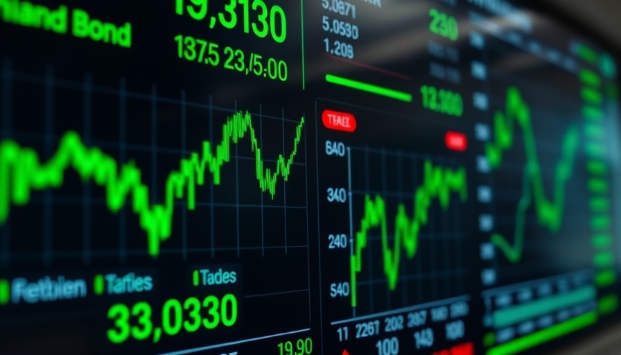 Digital display showing bond rates, financial market data, bond market impact on investors.