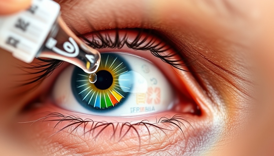 NAC Eye Drops being applied to eye with bold text and surprised face.