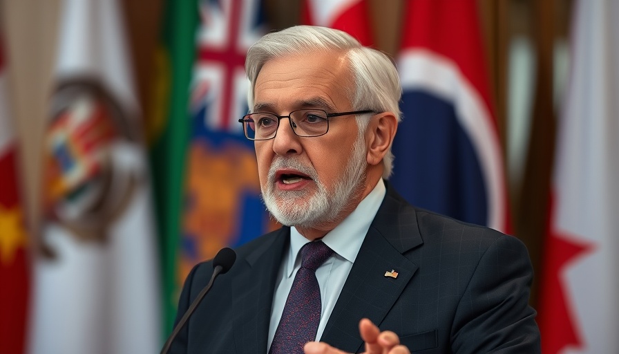 Elder statesman delivering speech during Russia-Ukraine peace talks