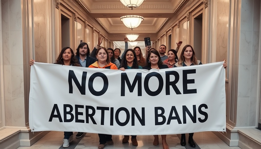 Missouri abortion rights referendum protest in a corridor.
