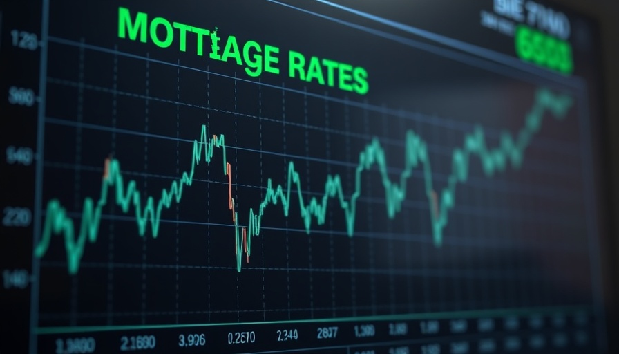 Mortgage rates display showing fluctuations near 7%.