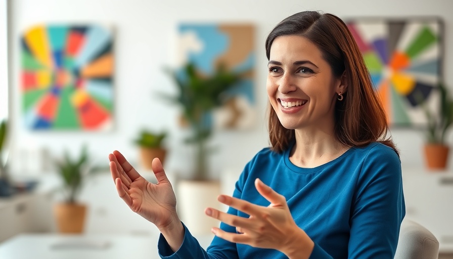 Woman explaining risks of home equity agreements in office setting.