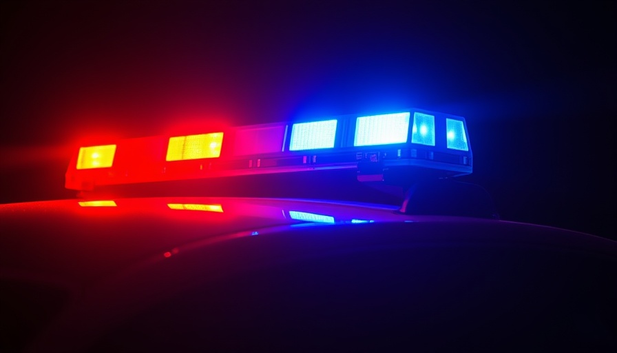 Police car flashing lights in Clermont County at night.