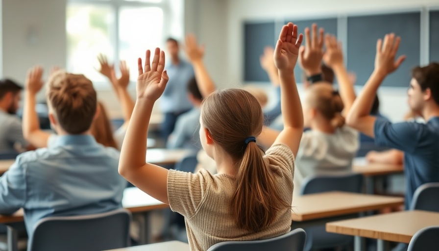 Engaged students in classroom raising hands for AI in Education