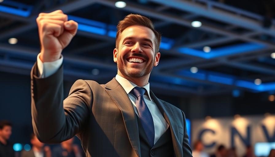 Portugal moderate conservatives celebrate election result with raised fist.