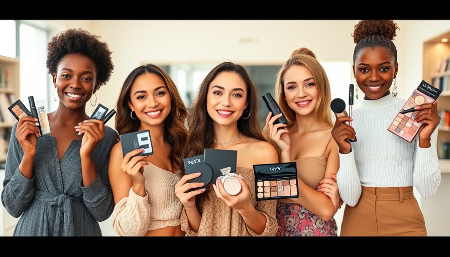 Collage featuring women presenting Best NYX Products in film strip style.