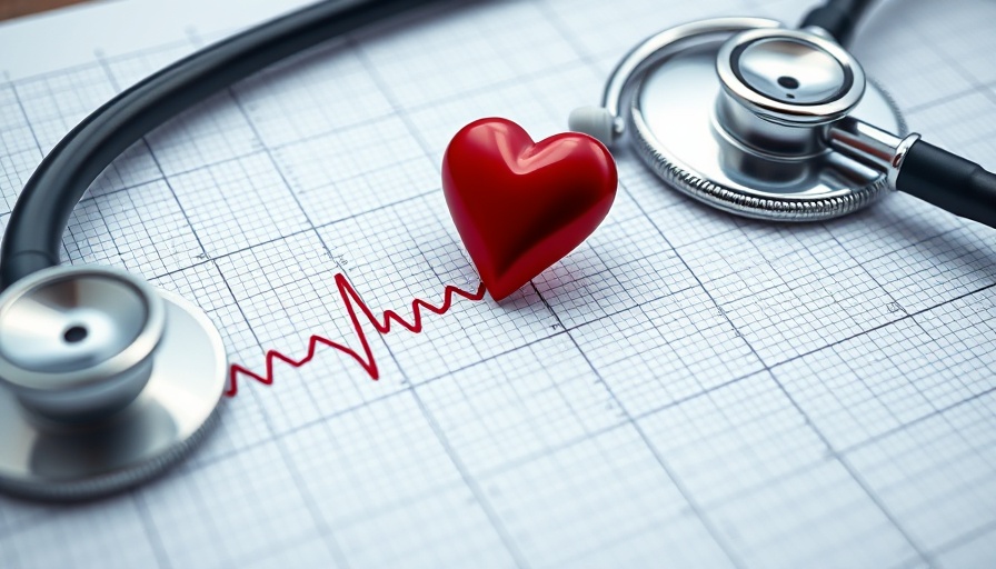 Heart rhythm disorder graphic on ECG paper with stethoscope.