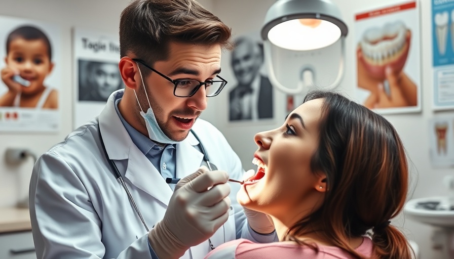 Surprised dentist in office amid inappropriate playlist incident.