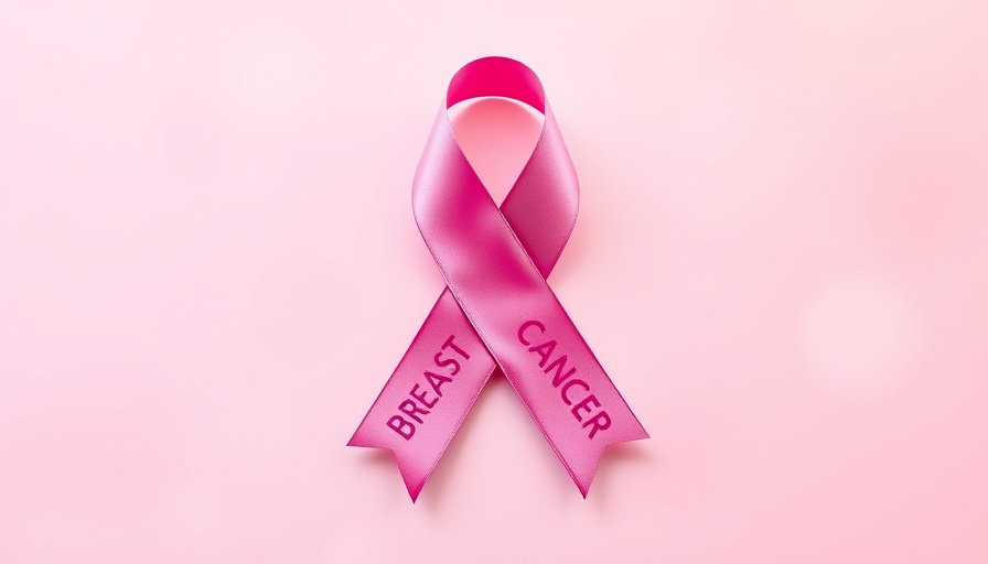 Pink ribbon for breast cancer awareness, highlighting AI early detection benefits.