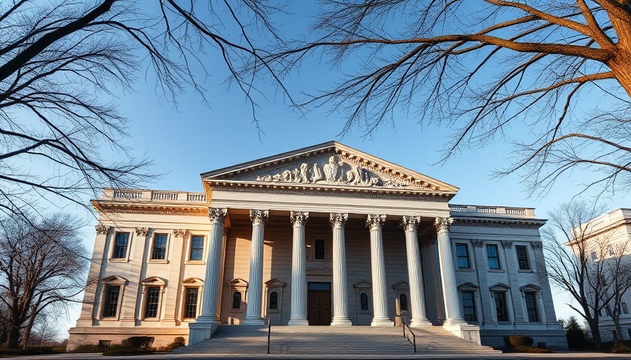 Neoclassical courthouse symbolizing legal protections for Venezuelan migrants.