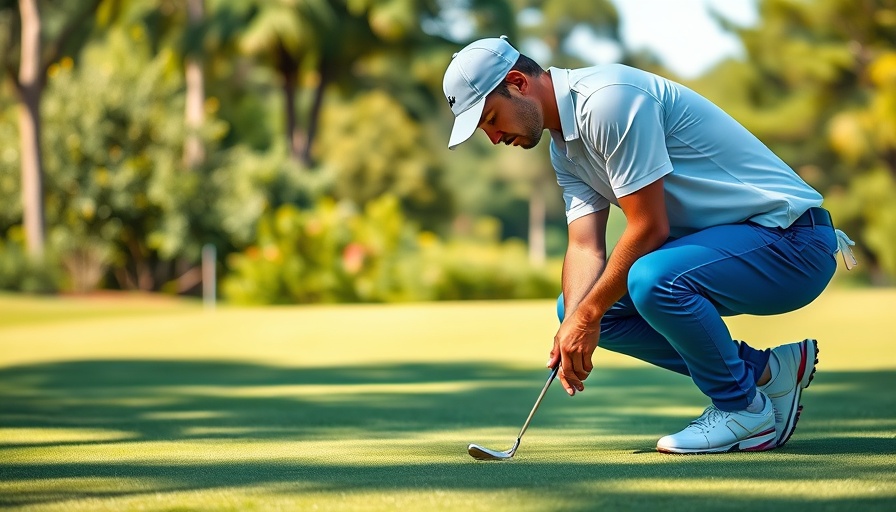 Golfer intensely reading putt on the green during Scottie Scheffler Epic Comeback 64.