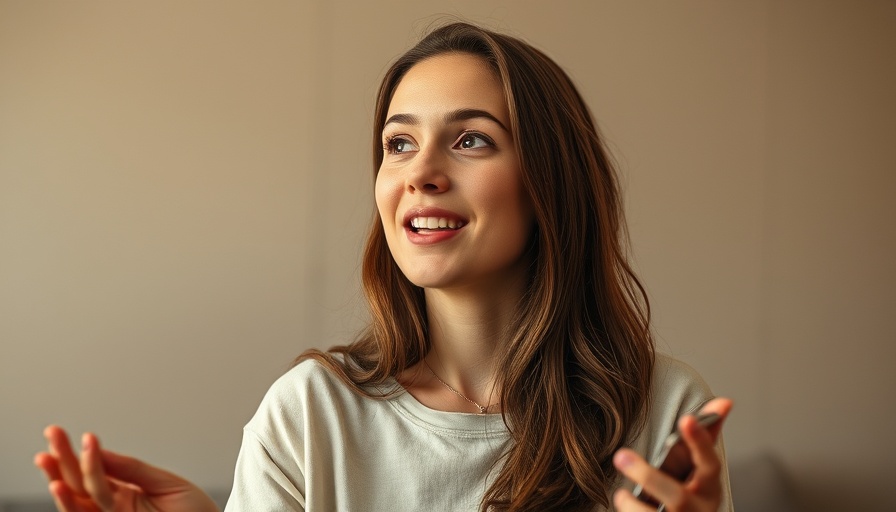 Young woman discussing house flipping tips indoors