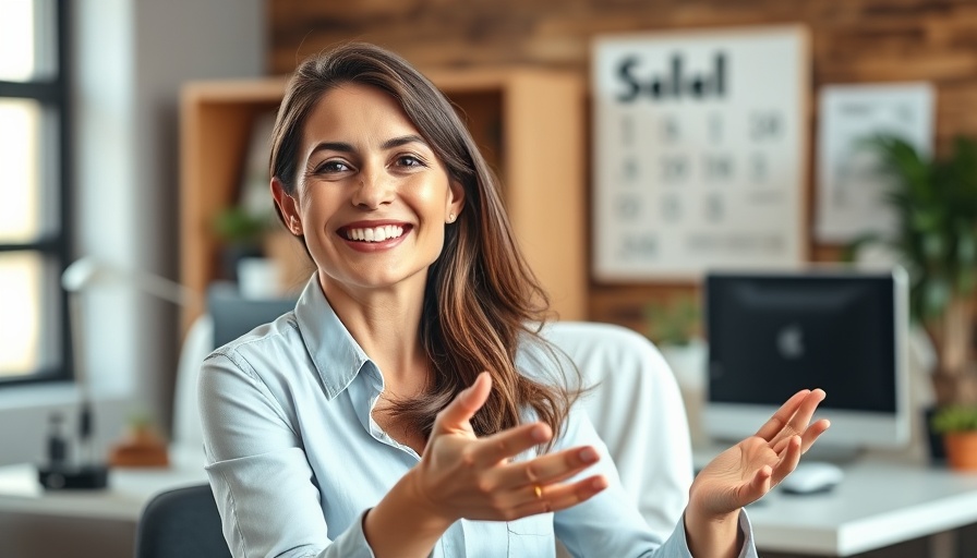 Professional woman in office discussing building good credit.