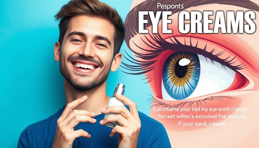 Best Under Eye Creams for Dark Circles product ad with young man.
