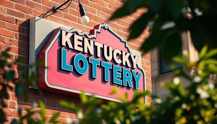 Kentucky Lottery sign on brick wall representing Fort Wright lottery winner.