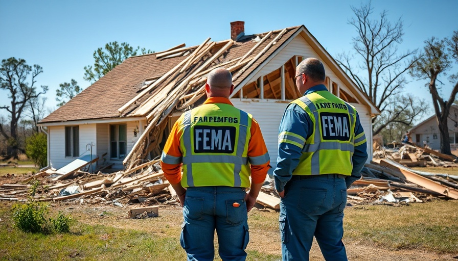 FEMA personnel assess tornado damage amid strategic plan cancellation.