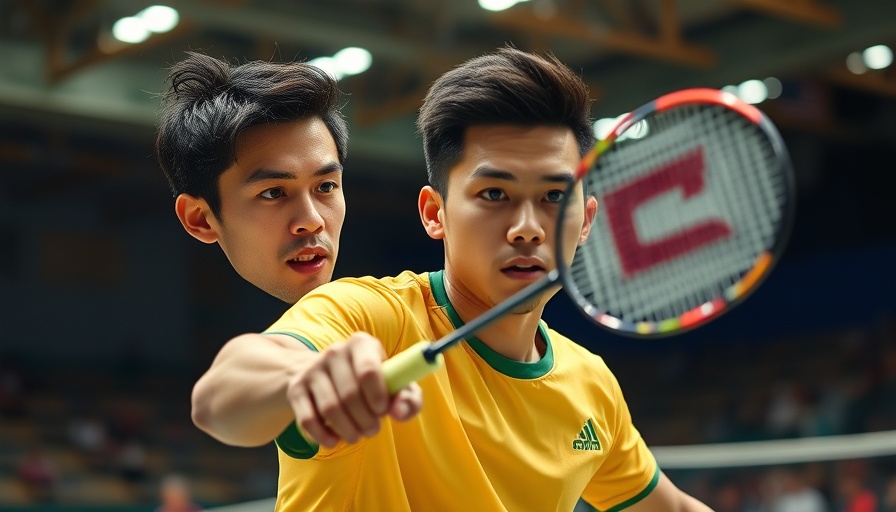Indian badminton player focused on a shot, capturing intensity.