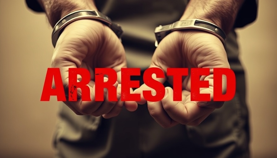 Hands in handcuffs with 'ARRESTED' text, highlighting violence against healthcare workers.