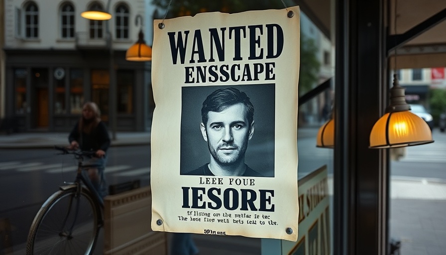 Wanted poster on window for person in 'Devil in the Ozarks prison escape.'