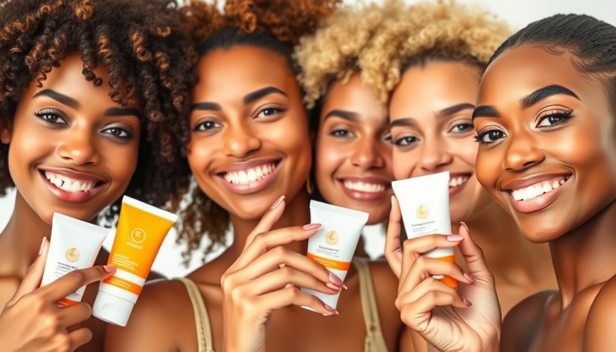 Individuals showing different mineral sunscreens, highlighting mineral sunscreens without white cast.