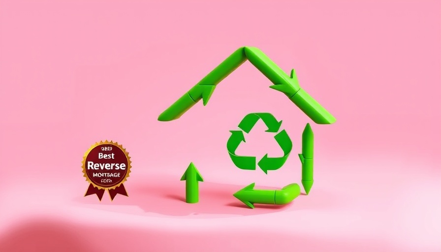Graphic of best reverse mortgage symbol with a house and recycle arrows.