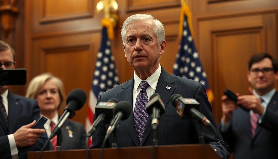 Ohio Senate budget increase press conference, official addresses media.