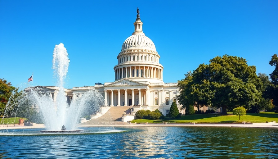 U.S. Capitol dome and fountain symbolizing Trump spending cuts to Congress.