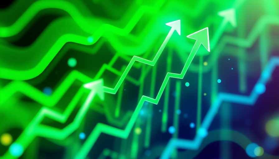 Abstract arrows symbolize a stock market rally and expectations.