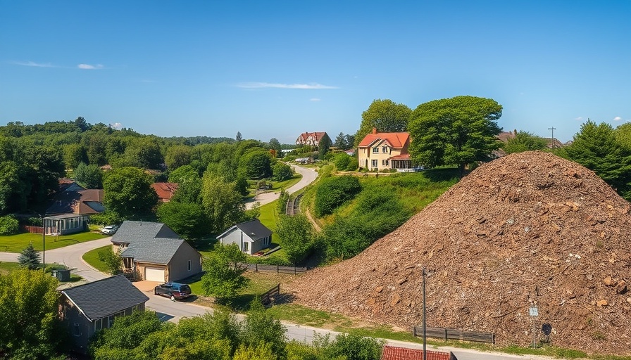 Middletown debris mound next to residential houses, raising health concerns.