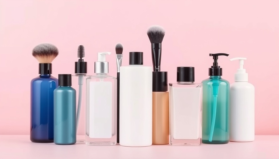 Stylishly arranged best makeup brush cleansers on pink background.