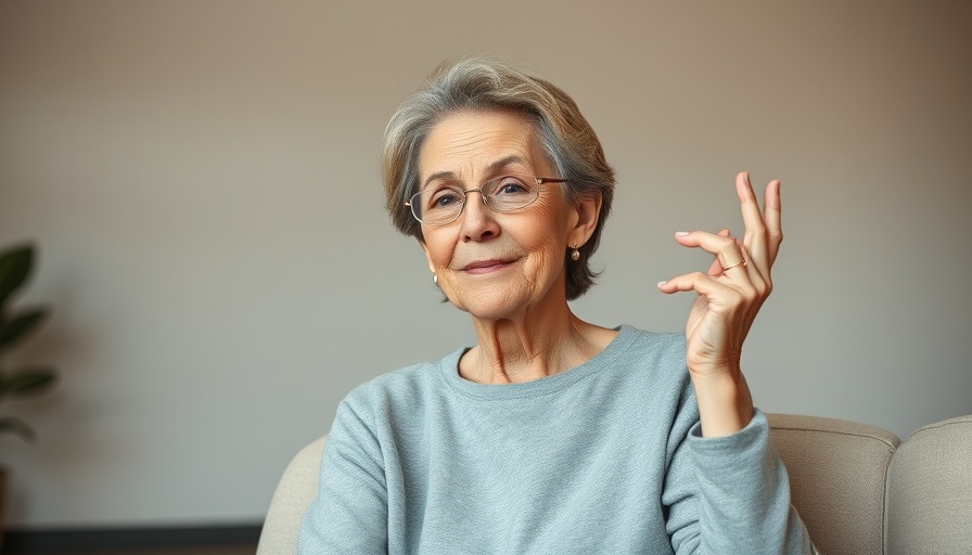 Middle-aged woman practicing mental tricks for intrusive thoughts indoors.